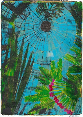 5x7 Belle Isle Conservatory, Interior Gelli Print
