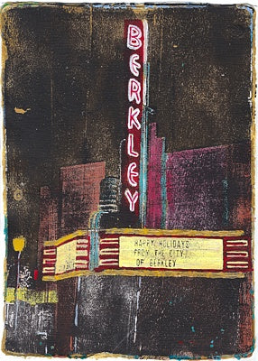 Berkley Theater 5x7 Gelli Print