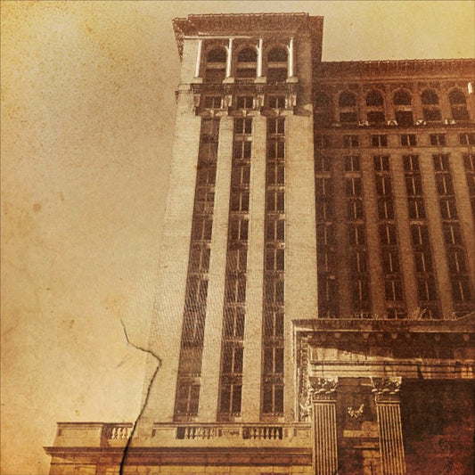 12x12 Sepia-Tone Michigan Central Station